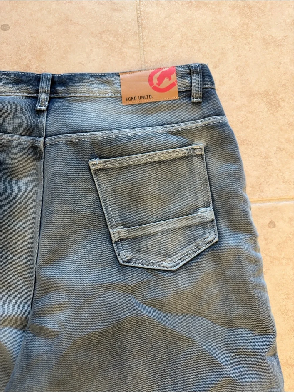Ecko Unlimited Light Blue Denim Jean Shorts